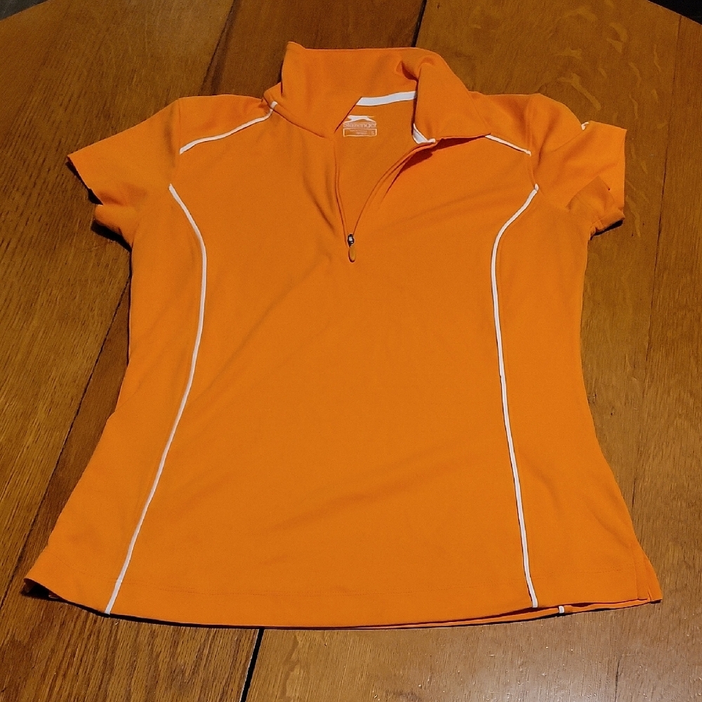 Slazenger Bright Orange Shirt with White Accents
